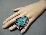 One Of The Best Vintage Native American Navajo Turquoise Indian Head Sterling Silver Ring-Nativo Arts
