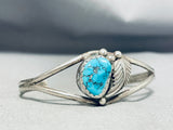Wonderful Vintage Native American Navajo Sleeping Beauty Turquoise Sterling Silver Bracelet-Nativo Arts