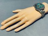 Important Vintage Native American Navajo Morenci Turquoise Sterling Silver Bracelet-Nativo Arts