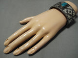Super Heavy!! Native American Turquoise Sterling Silver Bracelet Cuff-Nativo Arts