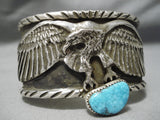 One Of The Best Native American Turquoise Sterling Silver Eagle Bracelet-Nativo Arts