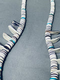Native American One Of The Most Unique Santo Domingo Turquoise Shell Sterling Silver Necklace-Nativo Arts
