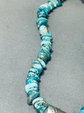 Majestic Native American Navajo Turquoise Sterling Silver Gigantic Necklace-Nativo Arts