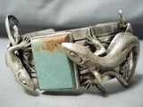 Spectacular San Felipe Native American 8 Turquoise Sterling Silver Bracelet-Nativo Arts