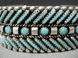 Dynamic Vintage Zuni Turquoise Sterling Silver Bracelet Old Native American-Nativo Arts