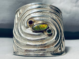 Jawdropping Heavy Sturdy Vintage Opal Sterling Silver Bracelet Cuff-Nativo Arts