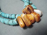 Outstanding Vintage Native American Navajo Old Kingman Turquoise Necklace With Jacla-Nativo Arts
