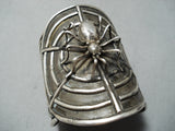One Of The Most Unique Ever Vintage Native American Navajo Spider Sterling Silver Bracelet-Nativo Arts