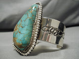 Huge Heavy Native American Navajo Ray Nez Native American Navajo Turquoise Sterling Silver Bracelet-Nativo Arts