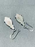 Exquisite Vintage Native American Navajo Turquoise Sterling Silver Earrings Signed-Nativo Arts