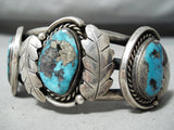 Very Rare Old Pyrite Morenci Turquoise Vintage Native American Navajo Sterling Silver Bracelet-Nativo Arts