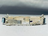 Extremely Rare Native American Navajo Turquoise Kachina Stserling Silver Clasp Bracelet-Nativo Arts