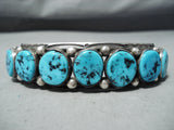 Important Vintage Native American Navajo Sleeping Beauty Turquoise Sterling Silver Bracelet-Nativo Arts
