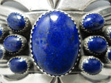 Huge Vintage Native American Navajo Lapis Sterling Silver Bracelet-Nativo Arts