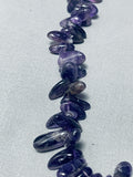Chunky Incredible Vintage Native American Navajo Amethyst Sterling Silver Tube Necklace-Nativo Arts
