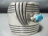 Awesome Vintage Navajo Native American Sleeping Beauty Sterling Silver Bracelet-Nativo Arts
