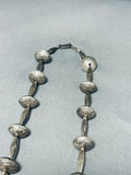 One Of The Most Unique Ever Vintage Native American Navajo Sterling Silver Coin Necklace Old-Nativo Arts