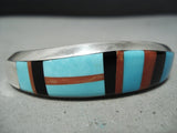 Important Vintage Native American Navajo Larry Castillo Turquoise Sterling Silver Bracelet-Nativo Arts