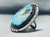 Rare Turquoise Vintage Native American Navajo Sterling Silver Ring Old-Nativo Arts