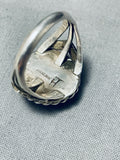 Signed Vintage Native American Navajo Turquoise Sterling Silver Ring Old-Nativo Arts
