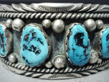Marvelous Vintage Native American Navajo Sleeping Beauty Turquoise Sterling Silver Bracelet-Nativo Arts
