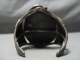 One Of The Best Vintage Native American Navajo Royston Turquoise Sterling Silver Leaf Bracelet-Nativo Arts