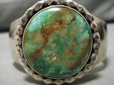 Heavy And Thick Vintage Native American Navajo Royston Turquoise Sterling Silver Bracelet Old-Nativo Arts
