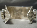 Important Heavy Vintage Native American Navajo Carico Lake Turquoise Stelring Silver Bracelet-Nativo Arts