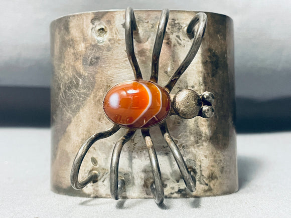 Spider Agate Vintage Southwest Sterling Silver Bracelet Cuff Old-Nativo Arts