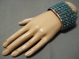 One Of The Biggest Vintage Native American Navajo Snake Eyes Turquoise Sterling Silver Bracelet-Nativo Arts