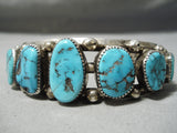 Superior Vintage Native American Navajo Sleeping Beauty Turquoise Sterling Silver Bracelet Old-Nativo Arts
