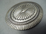 Extreme Detail Vintage Native American Navajo Henry Morgan Sterling Silver Buckle-Nativo Arts