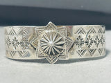 Exquisite Native American Navajo Sterling Silver Star Signed Bracelet-Nativo Arts