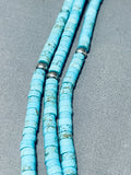 Incredible Tubule Turquoise Sterling Silver Native American Navajo Necklace-Nativo Arts