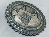 Very Rare 1979 Mission Vintage Native American Navajo Sterling Silver Buckle-Nativo Arts