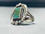 Dazzling Vintage Native American Navajo Blue Green Turquoise Sterling Silver Ring-Nativo Arts