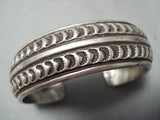 Lg Morris Vintage Navajo Sterling Silver Bracelet Native American Old-Nativo Arts