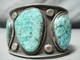 One Biggest Men's Vintage Native American Navajo Carico Lake Turquoise Sterling Silver Bracelet-Nativo Arts
