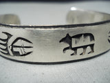 Important Vintage Hopi Native American Sterling Silver Bear Bracelet Old-Nativo Arts