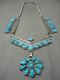 Incredible Vintage Native American Navajo Turquoise Sterling Silver Necklace Old1599.95-Nativo Arts