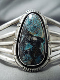 Amazing Vintage Native American Navajo Bisbee Turquoise Sterling Silver Bracelet-Nativo Arts