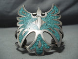 Astonishing Vintage Native American Navajo Turquoise Sterling Silver Bracelet Old-Nativo Arts