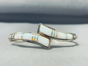 Dynamic Native American Zuni Synthetic Opal Sterling Silver Bracelet-Nativo Arts