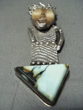 Signed Detailed Kachina Face Vintage Native American Navajo Sterling Silver Pendant-Nativo Arts