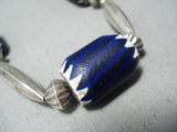 Native American Unique Purple Bead Vintage Sterling Silver Necklace-Nativo Arts