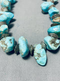 Rare Hogan Sterling Silver Bead Vintage Native American Navajo Turquoise Nugget Necklace-Nativo Arts