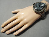 Important Liz Etsitty White Turquoise Vintage Native American Navajo Sterling Silver Bracelet-Nativo Arts