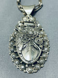 Important Ben Begaye (d) Vintage Native American Navajo Sterling Silver Leaf Necklace-Nativo Arts