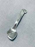 Native American Important Vintage Kenneth Begay Sterling Silver Salt Serving Spoon-Nativo Arts