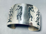 Important Wide Vintage Native American Hopi Hand Sterling Silver Bracelet-Nativo Arts